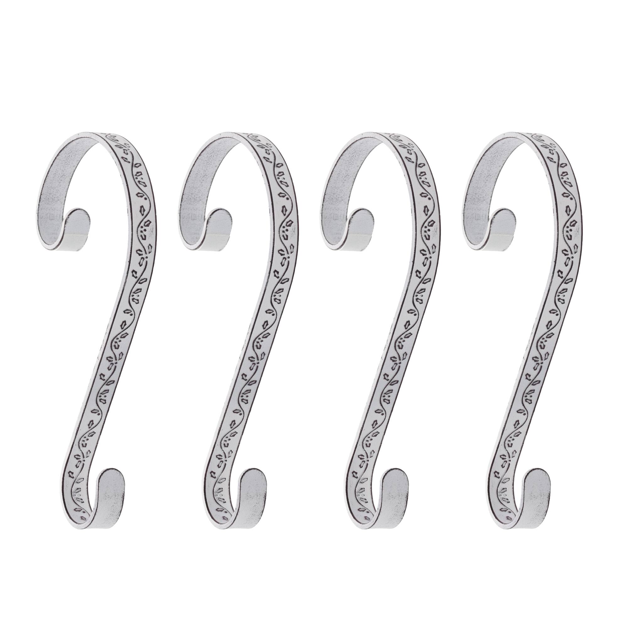 Haute Decor Stocking Scrolls® Holly Whitewashed Stocking Holders, 4ct.